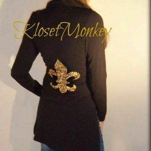 NWT CUSTOM SAINTS FLEUR DE LIS JACKET TOP
